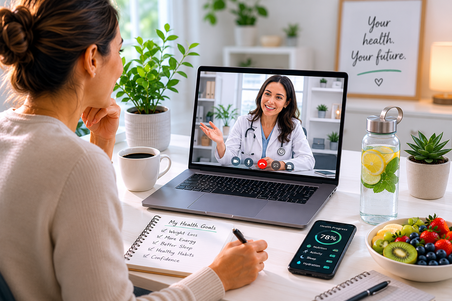 Virtual clinical consultation through secure telehealth